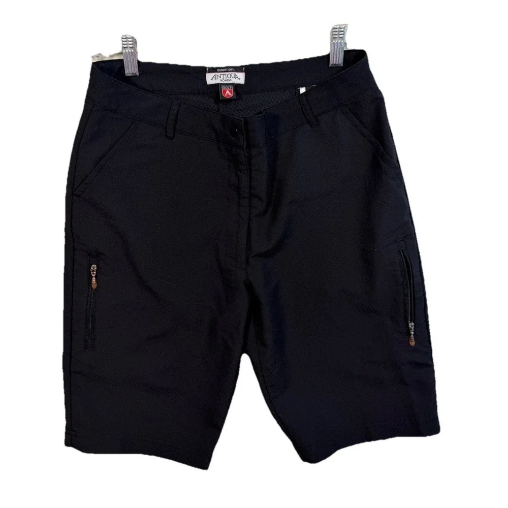Antigua Golf Shorts, Women,Size 6, Black, Desert‎ Dry Dry, Black, Cargo Pockets